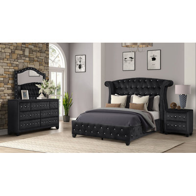Rosdorf Park Symphony 5 Piece Bedroom Set, Silver | Wayfair